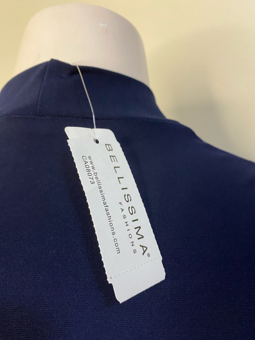 Joseph Ribkoff Navy Wrap-Front cap sleeve blouse - Picture 5 of 6